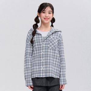 [오션스카이]공용 체크 후드 셔츠자켓-FBJB5422C0D