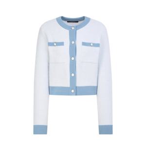 질스튜어트 뉴욕 여성 26SS 터키쉬블루 포켓 코튼혼방 가디건 JSSW6B170T1