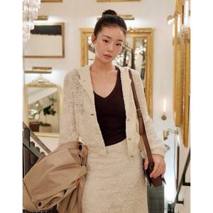 질스튜어트 뉴욕 여성 26SS 인플루언서PICK아이보리 스팽글장식 후드점퍼 JSJU6A100IV