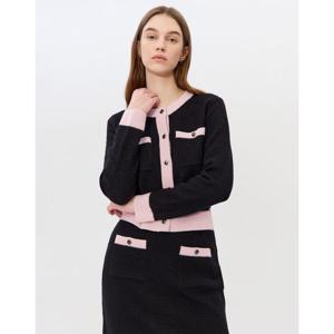 질스튜어트 뉴욕 여성 26SS 블랙 포켓 코튼혼방 가디건 JSSW6B170BK