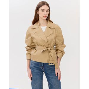 질스튜어트 뉴욕 여성 26SS 베이지 단색 코튼 하프코트 JSTR6B100I3