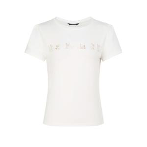 질스튜어트 뉴욕 여성 26SS 화이트 비즈장식 면혼방 반팔티셔츠 JSTS6B200WT