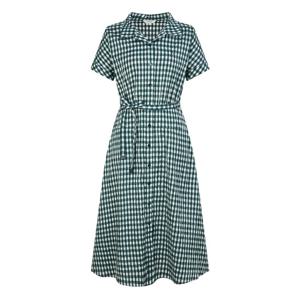 헤지스 여성 26SS 깅엄체크 원피스 그린 HSDR6B306E2