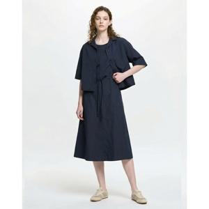 헤지스 여성 26SS 주문폭주세트 오픈카라 반팔셔츠자켓 + 슬리브리스 원피스 네이비 HSDR6B305N2