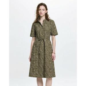 헤지스 여성 26SS 플라워 프린트 원피스 카키 HSDR6B304K2