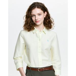 헤지스 여성 26SS 한정특가코튼린넨 7부 셔츠 라이트옐로우 HSSH6BC38Y1