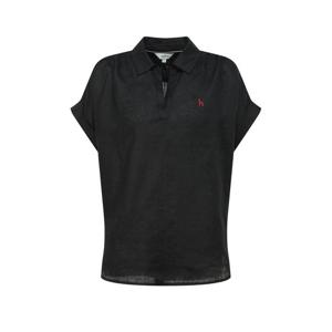 헤지스 여성 26SS 한정특가린넨 세미오버핏 반팔 셔츠 블랙 HSSH6B503BK