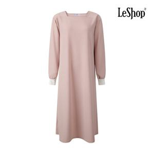 [르샵]스퀘어넥 퍼프 배색 플레어 원피스 BQ3OP012A