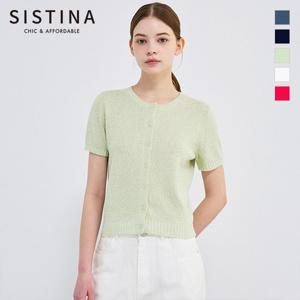 [SISTINA] 인기 부클 라운드넥 반팔 가디건_ASKCDQ21070