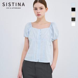 [SISTINA] 인기 도트 스퀘어넥 퍼프 블라우스_AWWBLQ21050