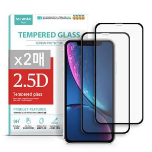 뷰씨 아이폰11/XR 강화유리필름 2.5D 풀커버 2매구성