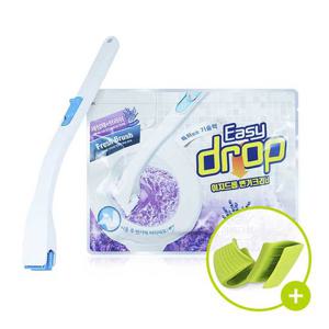 이지드롭 변기크리너 세트 핸들1개+리필1팩 (라벤더향)