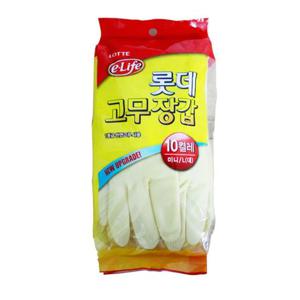 기모장갑 롯데고무장갑 미니 대 10켤레 아이보리