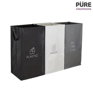 3단 분리수거함 손잡이 가방형 대형 54L / 타포린백 방수 분리수