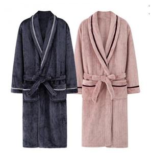 롱 겨울 실내 가운 기모 플란넬 가운핏 커플