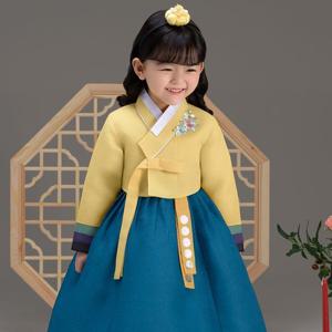 [더예한복]QT839-윤지초록 여아 아동한복
