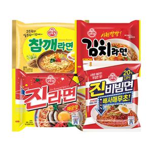 오뚜기 진라면5봉 + 진비빔면4봉 + 참깨라면4봉 + 김치라면5봉