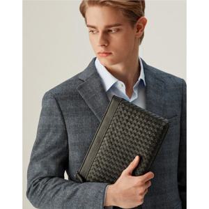 [닥스ACC][쇼핑백동봉]블랙 핸드크래프트 메쉬M 소가죽 클러치백 DBBA3F725