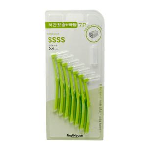 덴탈 치간칫솔 L형 7P 0.4mm SSSS 초슬림 잇몸관리 치아세정 교정용 휴대용 청결솔