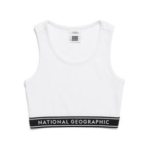 내셔널지오그래픽 N242WTS130 여성 크롭 골지 민소매 티셔츠 WHITE