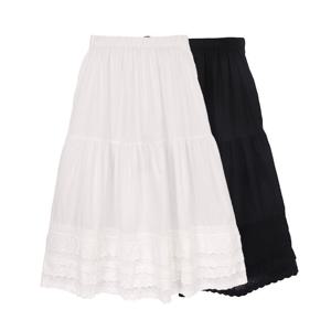 바풀 LSR 18817 순면 롱반슬립 속치마 실내복 캉캉4단 자수EDGE