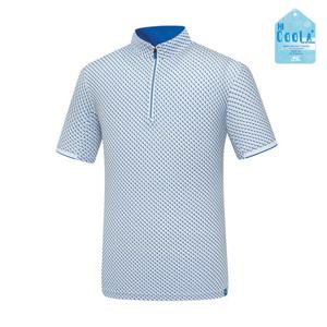 콜핑 남성 하이쿨 전체메쉬 프린트 등산 반팔 반집업 티셔츠 GS