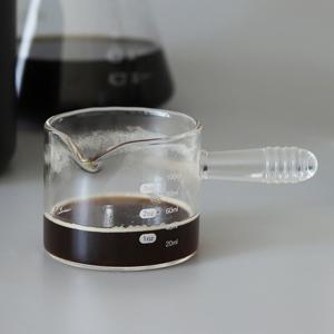 [리본제이]바리스타 에스프레소 글라스 샷잔 100ml 2P 일자형핸들 / 3oz 내열유리 홈카페 시럽잔