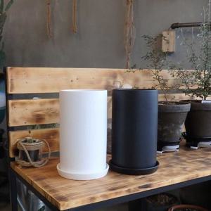 긴원통형 도기 무광 화분 H1423