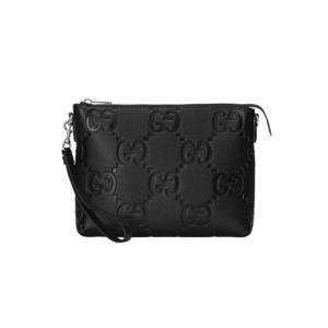 구찌 점보 GG 미디움 메신저 백 블랙 레더 696009-AABY7-1000