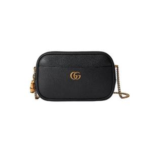 구찌 더블 G 슈퍼 미니백 뱀부 블랙 레더 772778-AABXM-1000