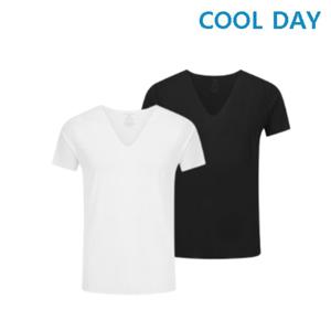 [에디션]쿨데이 심리스 브이넥 반팔 티셔츠 NEE5US1102