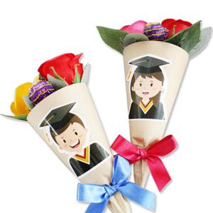 아트박스/안녕미술아 졸업 장미사탕꽃다발(5인용)