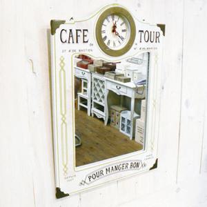 아트박스/컨츄리아이템 Cafe Tour 시계 겸용 거울