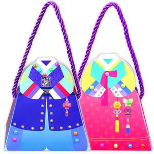 아트박스/안녕미술아 간단한 양면 한복 복주머니 (4인용)