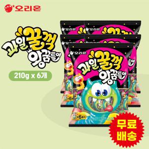 [오리온] 과일꿀꺽 왕꿈틀이 6봉지 (210gx6개)