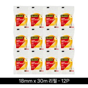 3M 스카치 다용도 테이프 550 리필(18mmx30m) 12개