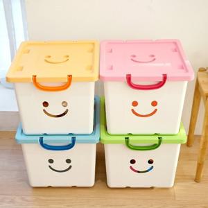 보노하우스 화이트 무빙 해피박스 4P 이동식 장난감 정리함