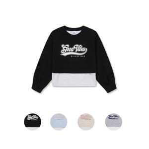 탑텐키즈 MKF2TR2201 여아 라이트 테리 레이어드 스웨트셔츠