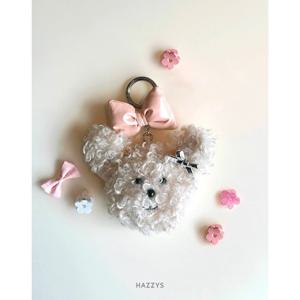 [헤지스]베이지 크림 퍼피 키링 겸 참장식 HIHO5F111I2