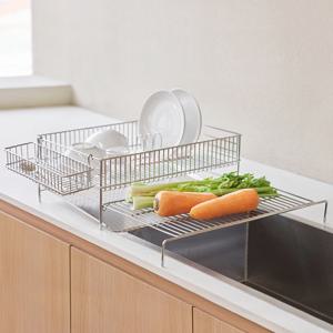 [리본제이]무디타 304 스텐 슬라이딩 히든 선반 1단 확장형 식기건조대 풀세트