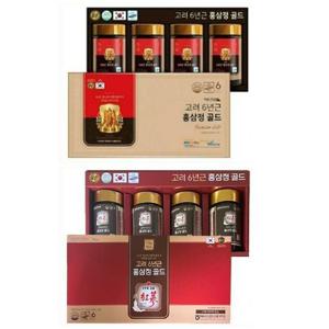 고려 6년근 홍삼정골드 240g 4병  쇼핑백포함 선물세트