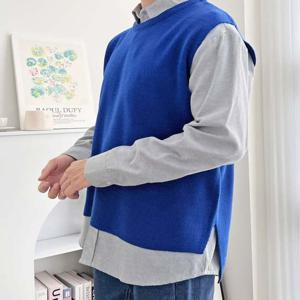 1043M 니트조끼 남성무지언발데일리