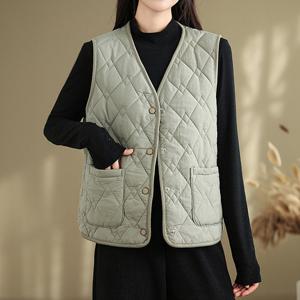 [한정수량] [모리스커밍홈] 앞포켓 다이아 퀼팅 패딩 조끼_M2310PV001D