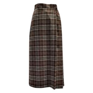 [페이지플린]주름 배색 체크 롱 스커트 F5DSK401