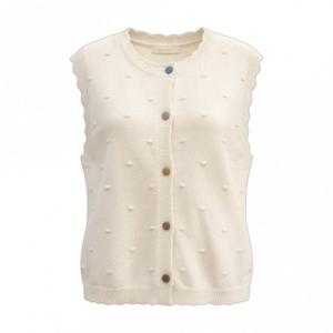 페이지플린  (F5DVT502) 라운드넥 컬러 싸개 단추 니트 조끼