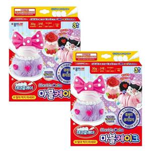 컬러클레이 데코클레이 마블케이크 2P 점토놀이 음식 만들기 재료