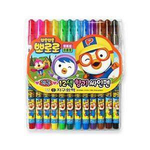 문구 12색 뽀로로향기 사인펜 사무용품 색연필