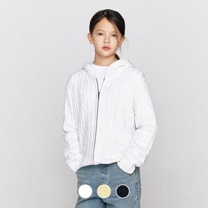 [지오다노주니어] 03356502 여아 코튼 케이블 후드 가디건