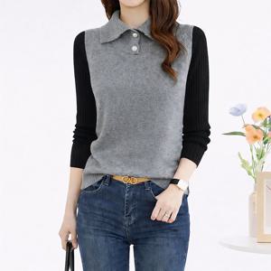 [한정수량][모리스커밍홈] 버튼 포인트 하이넥 니트 조끼_M2602KV602A