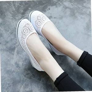 여성 웨지 슬립온 간호사 미용사 발편한 가벼운 통굽